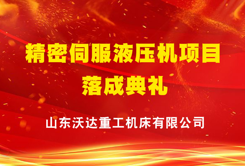 山东九游会j9重工精密伺服液压机项目落成典礼